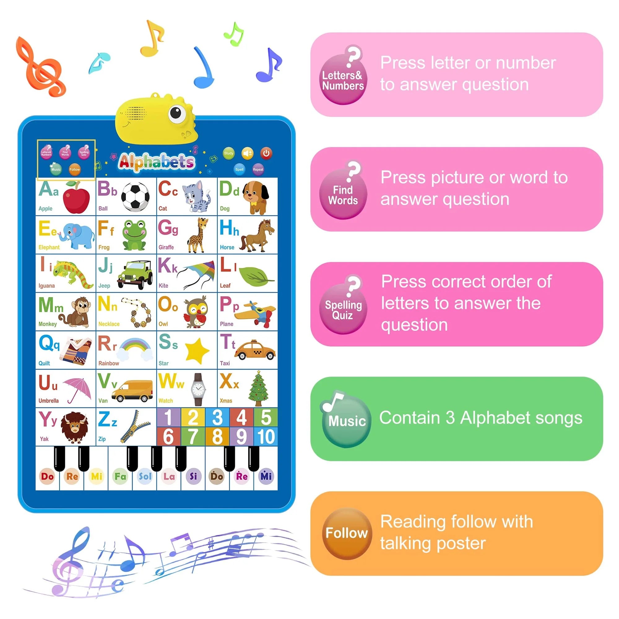 Dinosaur Electronic Learning Chart, Interactive Preschool Toy