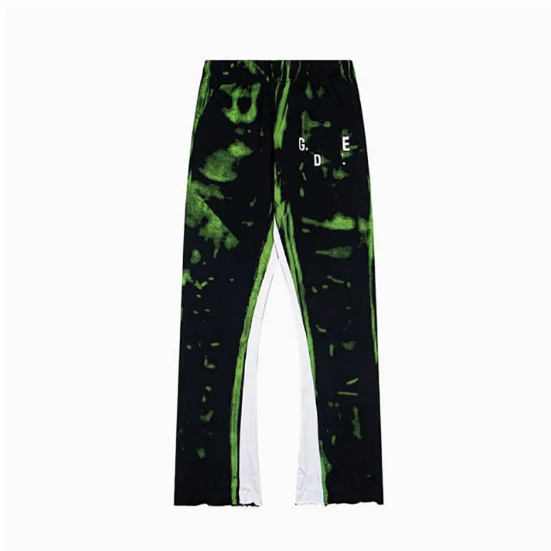 Men'S Designer Spring Graffiti-Print Sports Trousers: Letter-Print, Colour-Blocked, Drawstring, Splash-Paint Street Style