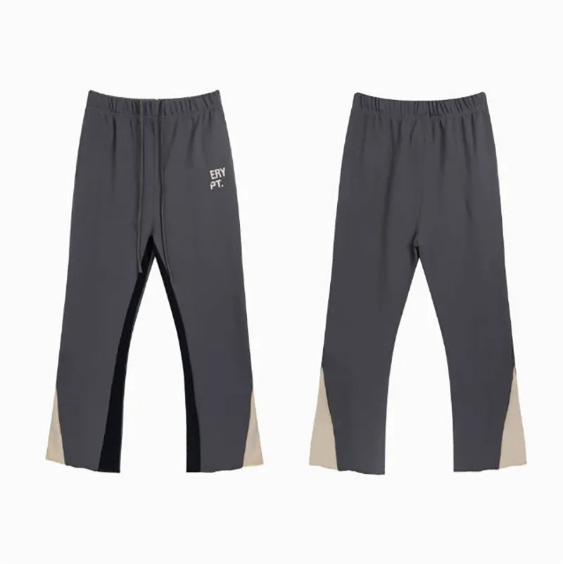 Men'S Designer Spring Graffiti-Print Sports Trousers: Letter-Print, Colour-Blocked, Drawstring, Splash-Paint Street Style