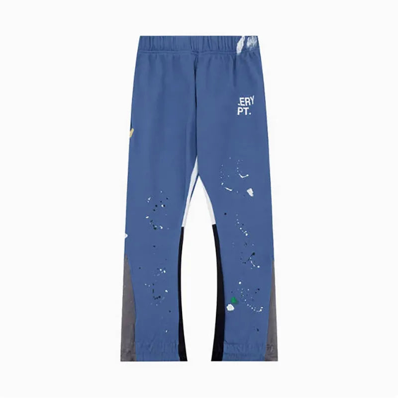 Men'S Designer Spring Graffiti-Print Sports Trousers: Letter-Print, Colour-Blocked, Drawstring, Splash-Paint Street Style