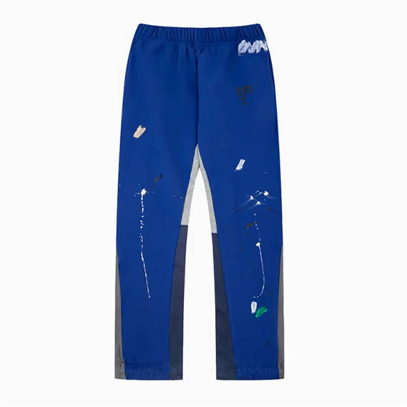 Men'S Designer Spring Graffiti-Print Sports Trousers: Letter-Print, Colour-Blocked, Drawstring, Splash-Paint Street Style
