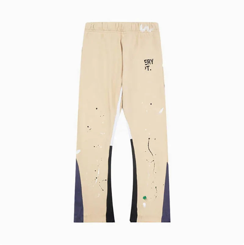 Men'S Designer Spring Graffiti-Print Sports Trousers: Letter-Print, Colour-Blocked, Drawstring, Splash-Paint Street Style