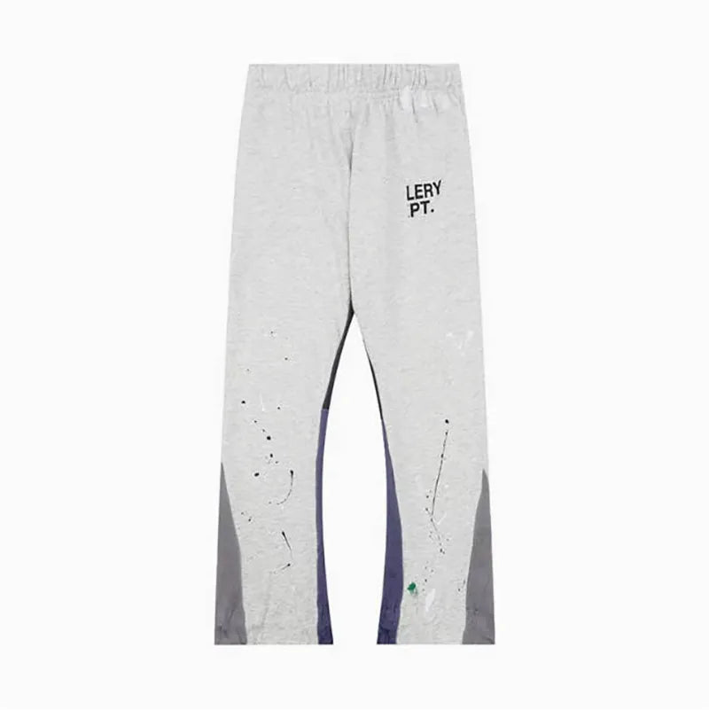 Men'S Designer Spring Graffiti-Print Sports Trousers: Letter-Print, Colour-Blocked, Drawstring, Splash-Paint Street Style