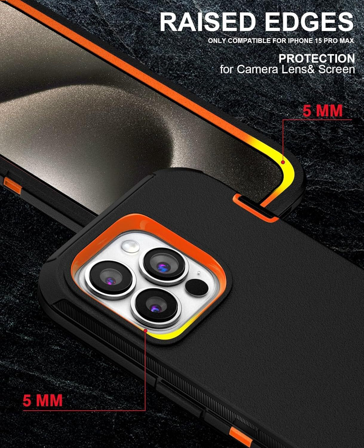 For Iphone 16 15 14 plus 13 12 Pro Max Shockproof Heavy Duty Case + Belt Clip