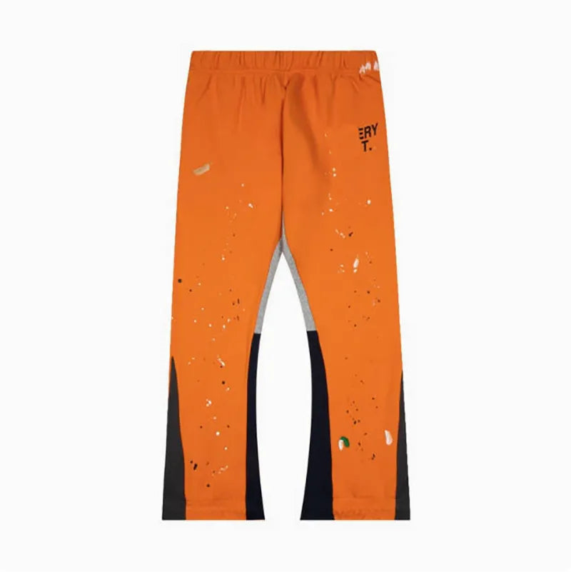 Men'S Designer Spring Graffiti-Print Sports Trousers: Letter-Print, Colour-Blocked, Drawstring, Splash-Paint Street Style