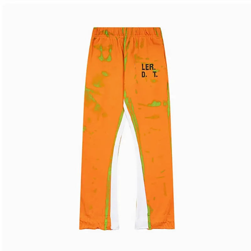 Men'S Designer Spring Graffiti-Print Sports Trousers: Letter-Print, Colour-Blocked, Drawstring, Splash-Paint Street Style