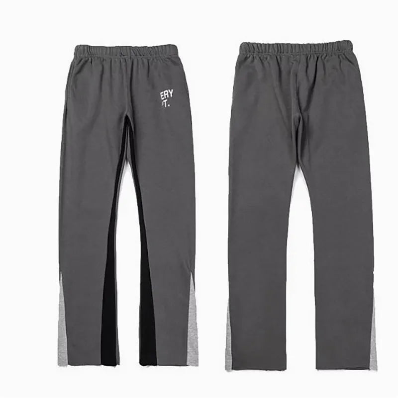 Men'S Designer Spring Graffiti-Print Sports Trousers: Letter-Print, Colour-Blocked, Drawstring, Splash-Paint Street Style