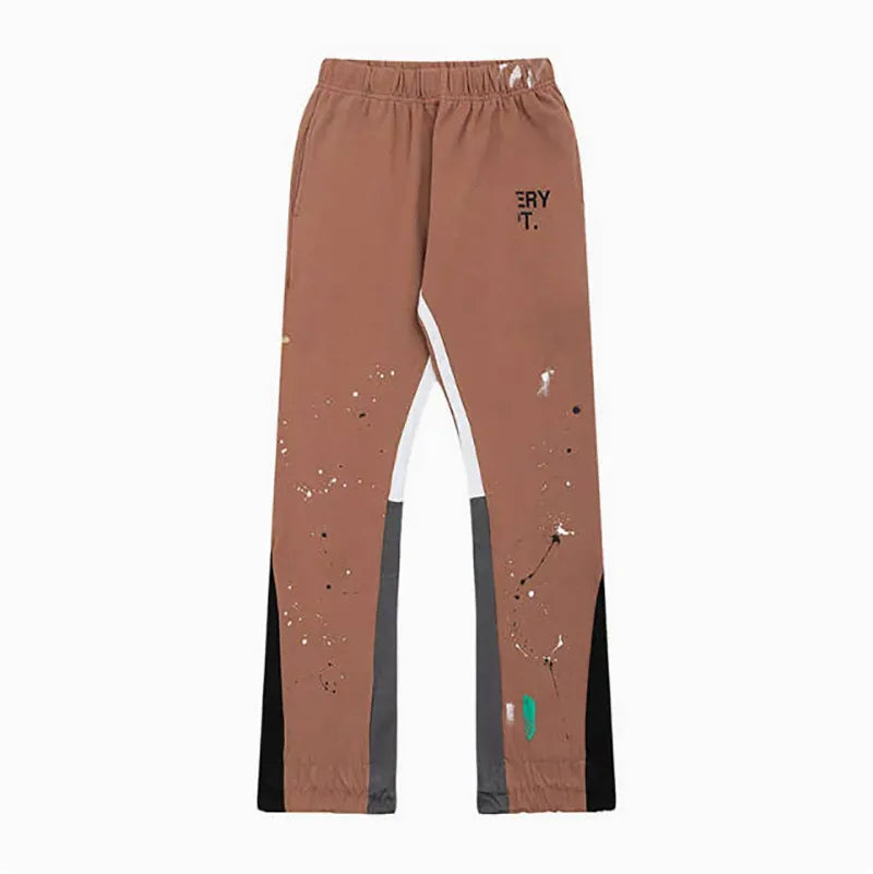 Men'S Designer Spring Graffiti-Print Sports Trousers: Letter-Print, Colour-Blocked, Drawstring, Splash-Paint Street Style