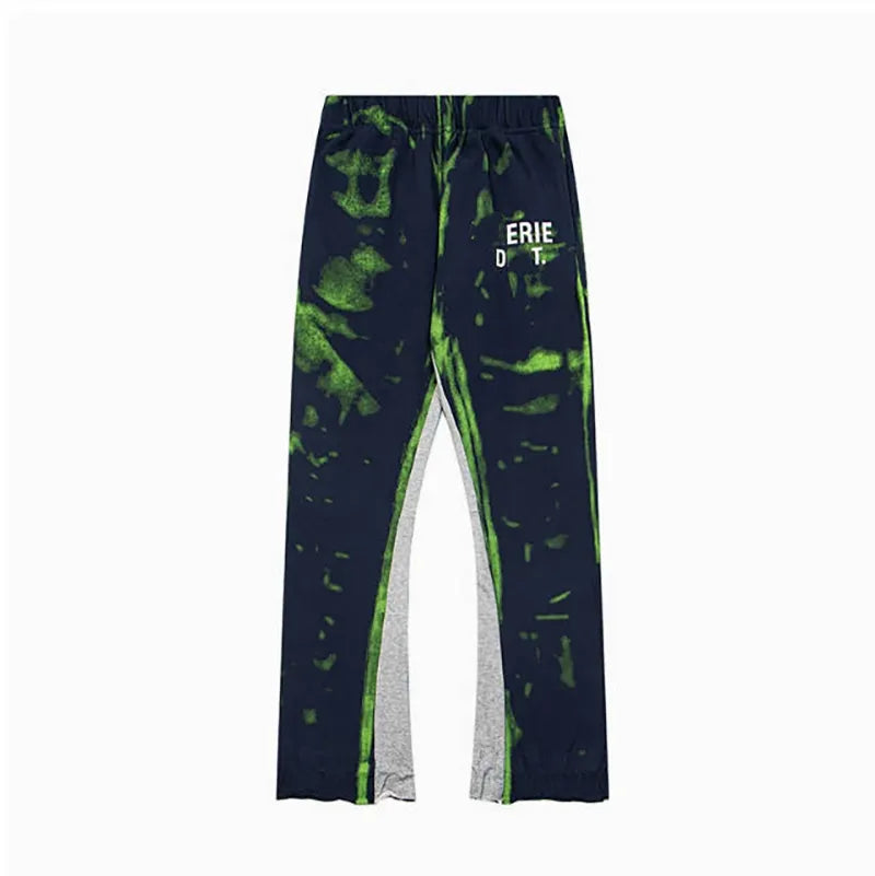 Men'S Designer Spring Graffiti-Print Sports Trousers: Letter-Print, Colour-Blocked, Drawstring, Splash-Paint Street Style