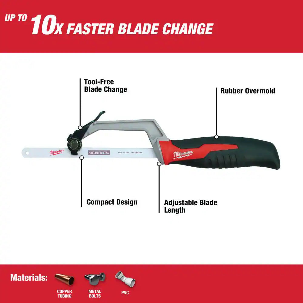 12 In. Hack Saw with Rubber Handle with 10 In. Hack Saw