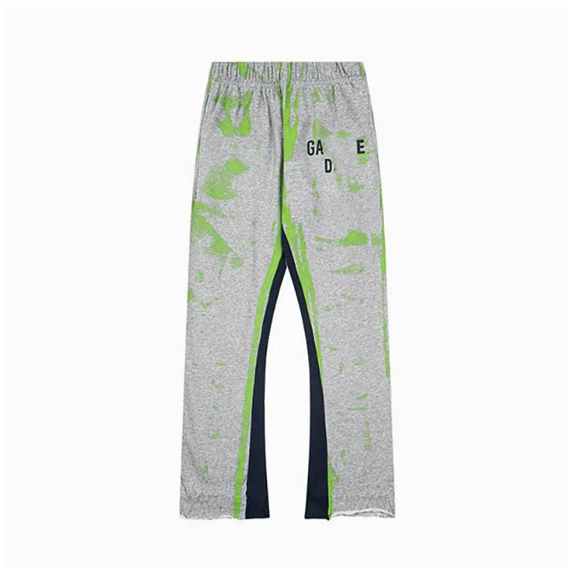 Men'S Designer Spring Graffiti-Print Sports Trousers: Letter-Print, Colour-Blocked, Drawstring, Splash-Paint Street Style