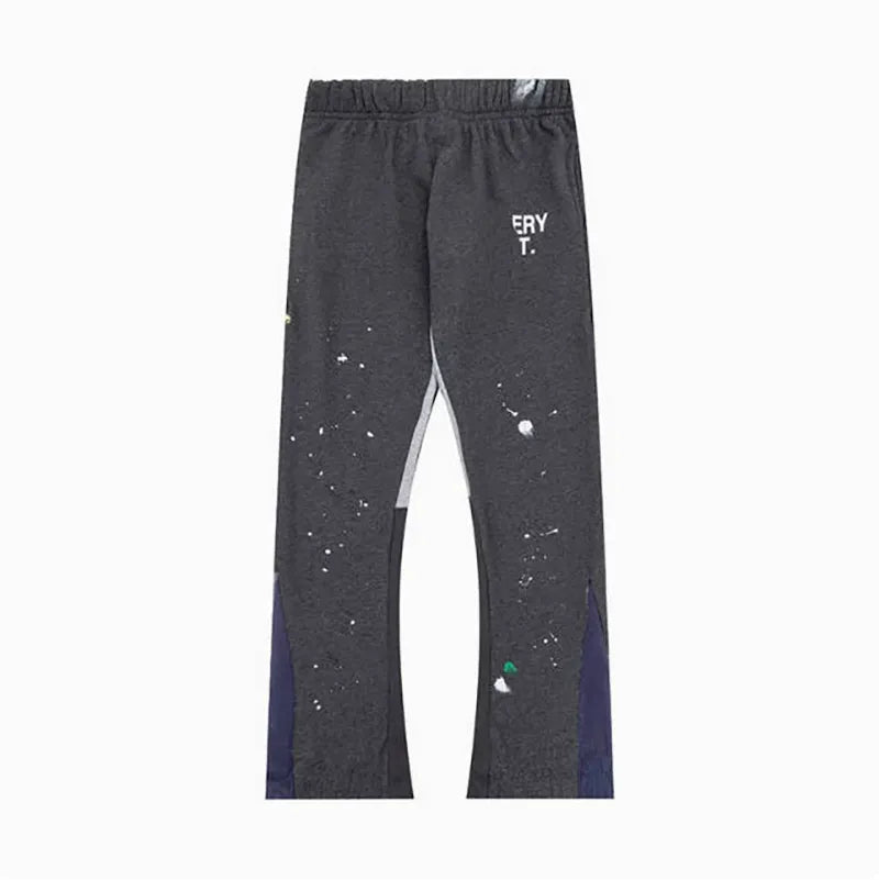 Men'S Designer Spring Graffiti-Print Sports Trousers: Letter-Print, Colour-Blocked, Drawstring, Splash-Paint Street Style