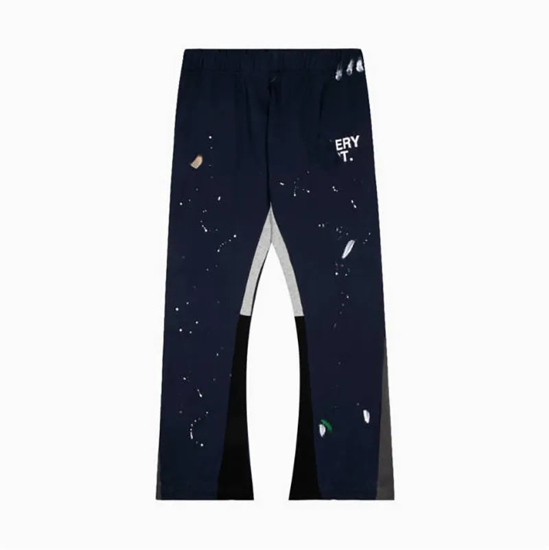 Men'S Designer Spring Graffiti-Print Sports Trousers: Letter-Print, Colour-Blocked, Drawstring, Splash-Paint Street Style