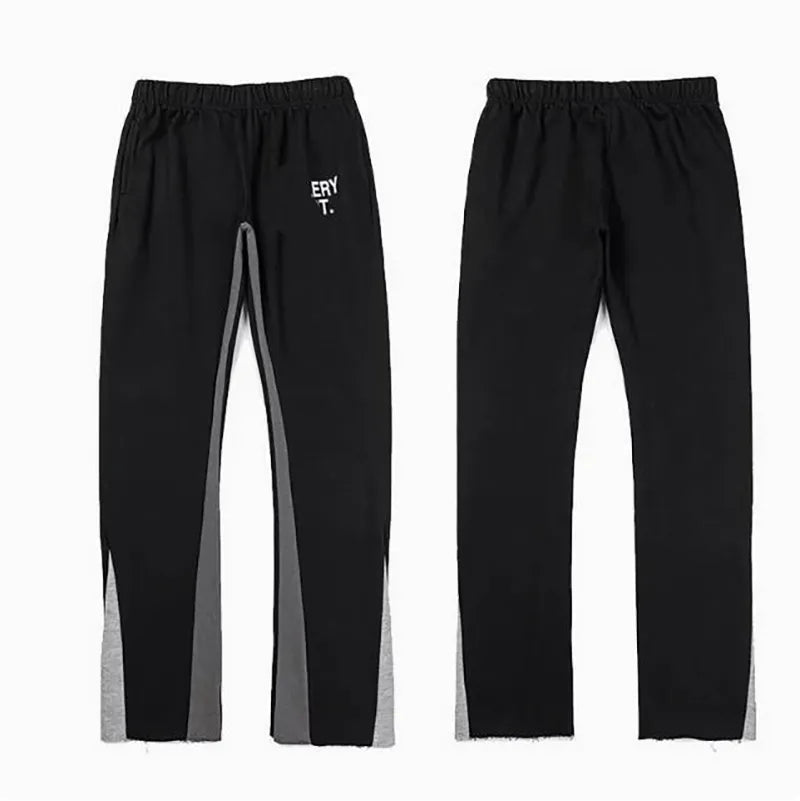 Men'S Designer Spring Graffiti-Print Sports Trousers: Letter-Print, Colour-Blocked, Drawstring, Splash-Paint Street Style