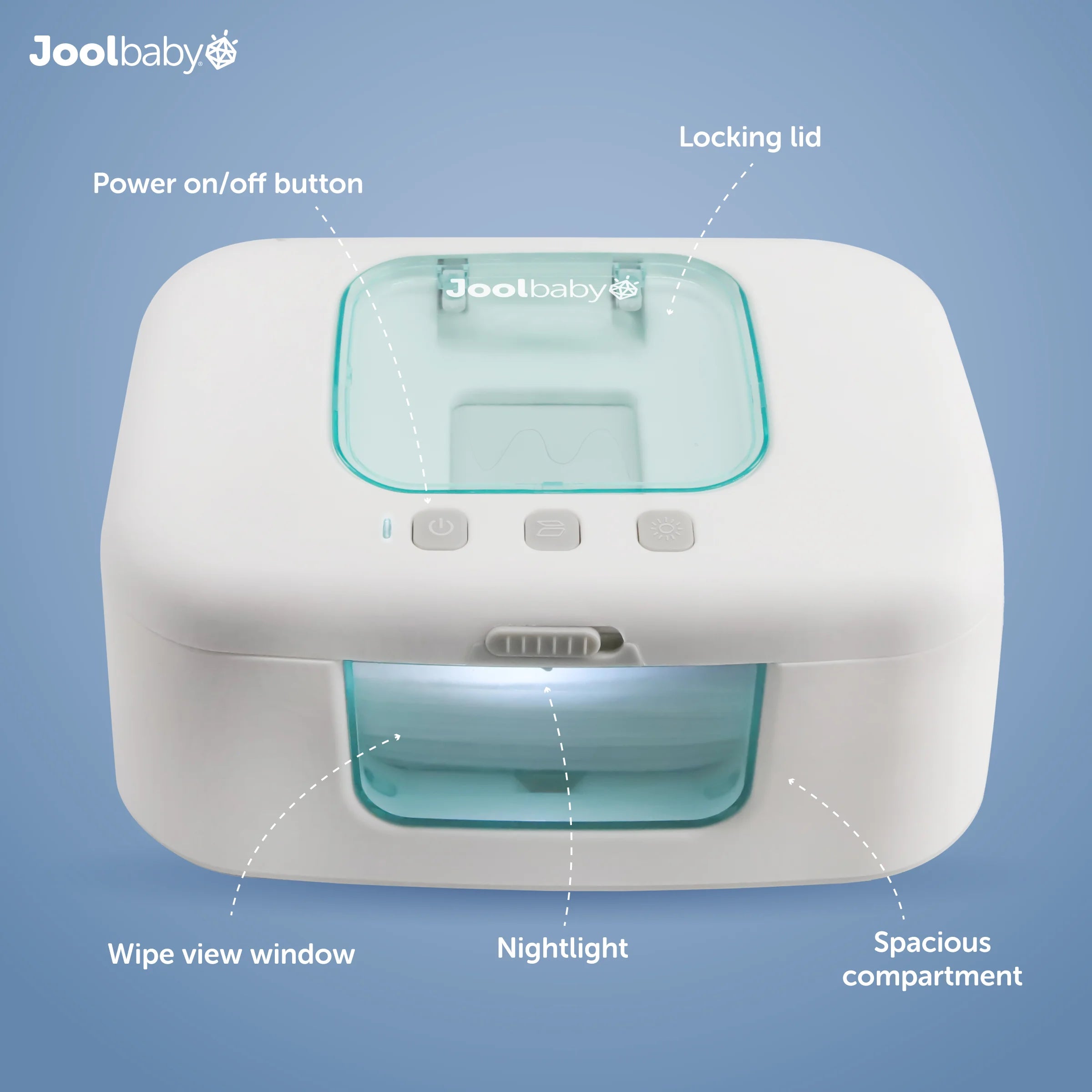Baby Wipe Warmer & Dispenser with LED Changing Light & On/Off Switch by