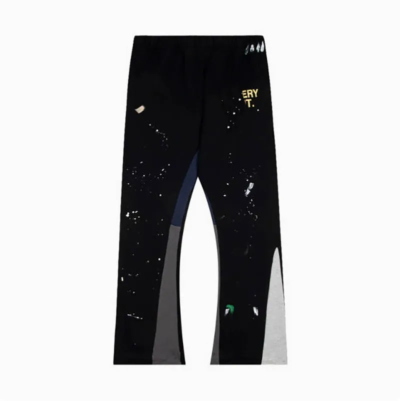 Men'S Designer Spring Graffiti-Print Sports Trousers: Letter-Print, Colour-Blocked, Drawstring, Splash-Paint Street Style