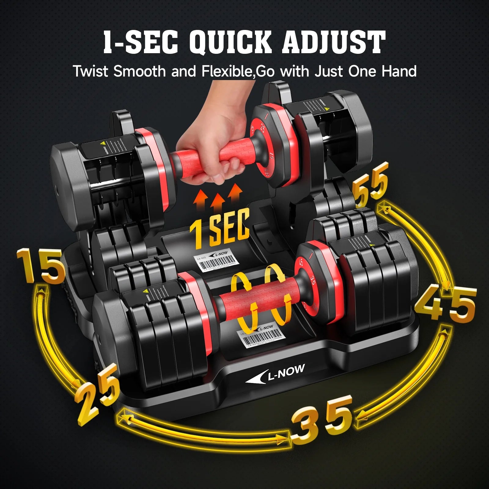 110LB Adjustable Dumbbells with High Quality Tray 15Lb to 55Lb Adjustable Dumbbell for Home Gym Exercise Equipment, ‌‌Christmas Gift